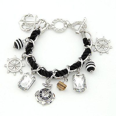 精致韓版時尚船錨風輪 寶石多元素掛墜編織繩手鏈的魅力與市場趨勢